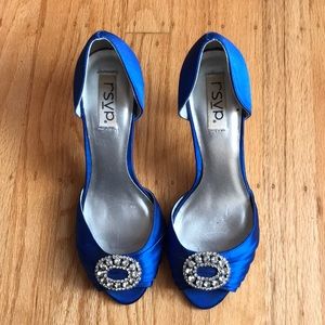 RSVP Sapphire Blue Formal Shoes. Jewels Intact.